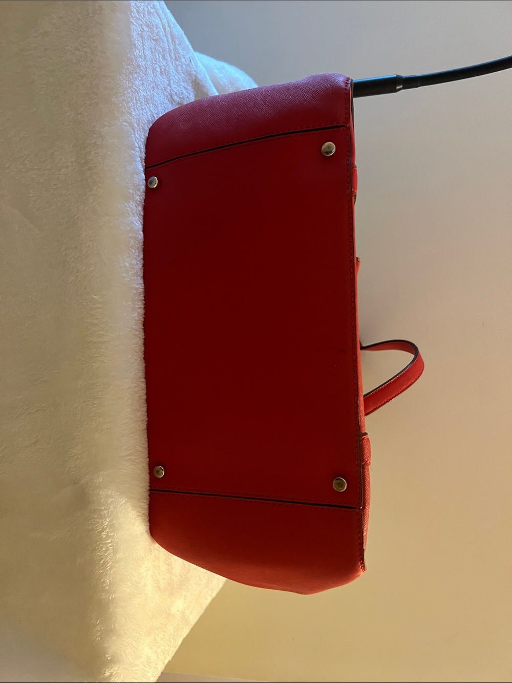 kate spade red leather tote with gold hardware EUC - Picture 8 of 8